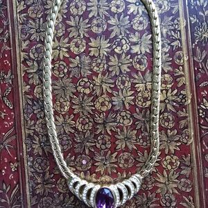 Elegant Gold and Purple Necklace
